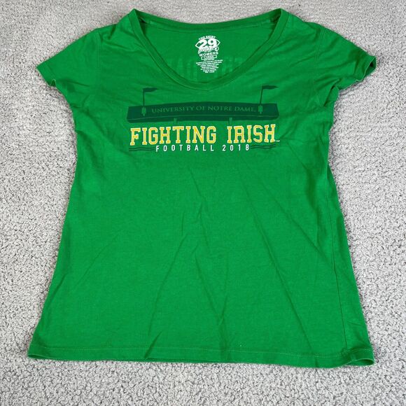 Notre Dame T Shirt Women L Green Fighting Irish 2018 No Breaking Point 29 Years - Picture 2 of 11